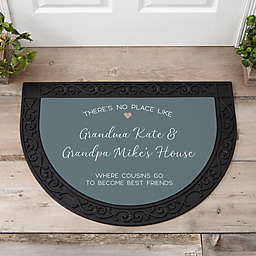 No Place Like Personalized Grandparents Half Round Doormat