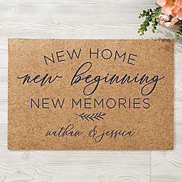 New Home, New Memories Personalized 18" x 27" Synthetic Coir Doormat