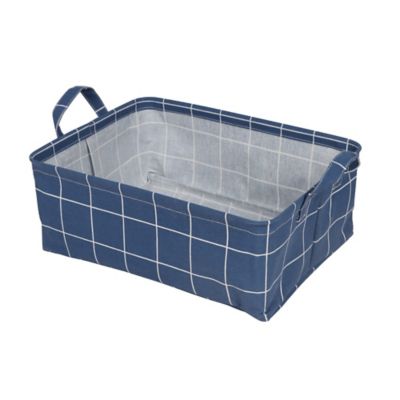 Simply Essential&trade; Medium Fabric Storage Bin with Handles in True Navy