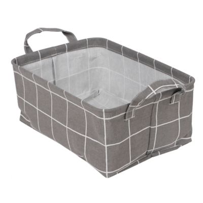 Simply Essential&trade; Small Fabric Storage Bin with Handles in Grey