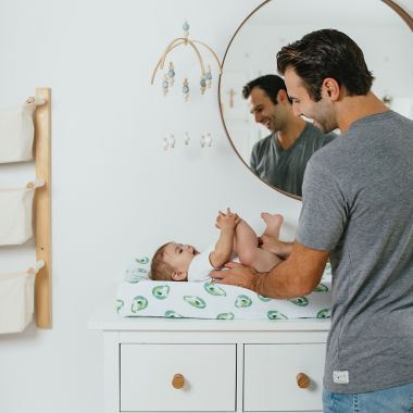 aden + anais&trade; essentials Market Muslin Changing Pad Cover in Grey. View a larger version of this product image.