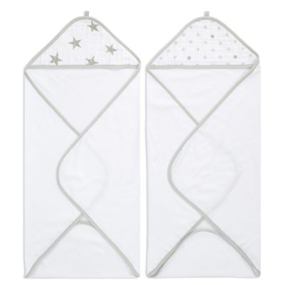 aden + anais&reg; Essentials 2-Pack Hooded Towels in Dusty