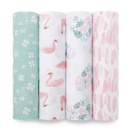 aden + anais™ essentials 4-Pack Cotton Muslin Swaddle Blankets in Briar Rose