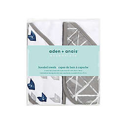 aden + anais® Essentials 2-Pack Hooded Towels in Denim