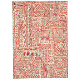 Zamrok Washable 2' x 3' Accent Rug in Ivory/Rust