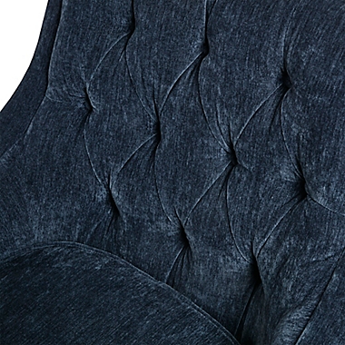 Madison Park&reg; Qwen Button Tufted Accent Chair in Navy. View a larger version of this product image.