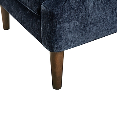 Madison Park&reg; Qwen Button Tufted Accent Chair in Navy. View a larger version of this product image.