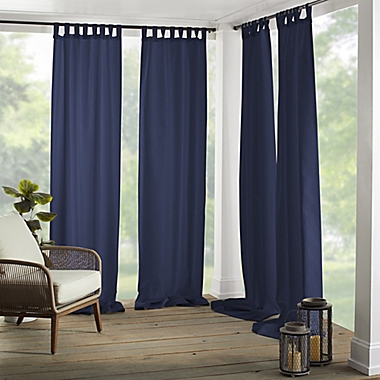 Elrene Matine 84-Inch Indoor/Outdoor Tab Top Window Curtain Panel in Blue (Single). View a larger version of this product image.