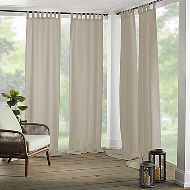 Elrene Matine 95-Inch Indoor/Outdoor Tab Top Window Curtain Panel in Taupe (Single). View a larger version of this product image.