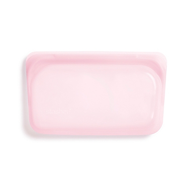 Stasher 12 oz. Silicone Reusable Snack Bag in Pink. View a larger version of this product image.