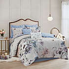 Alternate image 1 for Madison Park&reg; Cassandra 8-Piece Cotton Printed Queen Comforter Set in Blue