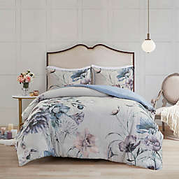 Madison Park® Cassandra 3-Piece Cotton Printed Full/Queen Duvet Cover Set in Blue