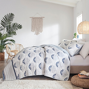 Madison Park&reg; Suri 3-Piece Reversible Cotton King/California King Coverlet Set in Indigo. View a larger version of this product image.