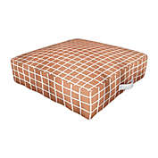 Deny Designs Avenie Grid Pattern Outdoor Floor Cushion in Desert Brown
