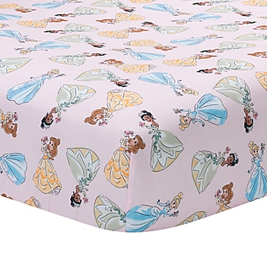 Lambs &amp; Ivy&reg; Disney&reg; Princesses Fitted Crib Sheet in Pink. View a larger version of this product image.