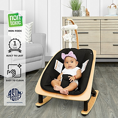 Dream On Me Evolur Tory 2-in-1 Rocker Chair in Black. View a larger version of this product image.