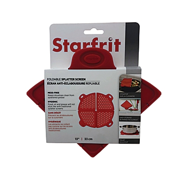 Starfrit 13-Inch Silicone Foldable Splatter Screen in Red. View a larger version of this product image.