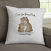 Parent &amp; Child Bear Personalized Velvet Throw Pillow