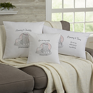Parent &amp; Child Elephant Personalized Oblong Throw Pillow in Multi. View a larger version of this product image.