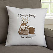 Parent and Child Deer Personalized Throw Pillow