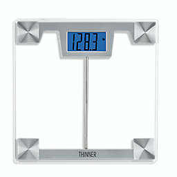 Thinner® by Conair™ Digital Glass Weight Scale in Clear/Silver