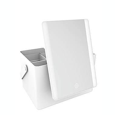 Conair&reg; 1x Lighted Storage Mirror in White. View a larger version of this product image.