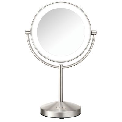 Conair&reg; 1x/10x Double-Sided LED Lighted Makeup Mirror in Satin Nickel