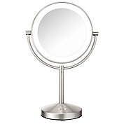 Conair&reg; 1x/10x Double-Sided LED Lighted Makeup Mirror in Satin Nickel