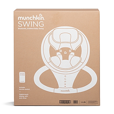 Munchkin&reg; Bluetooth-Enabled Musical Baby Swing in Grey. View a larger version of this product image.