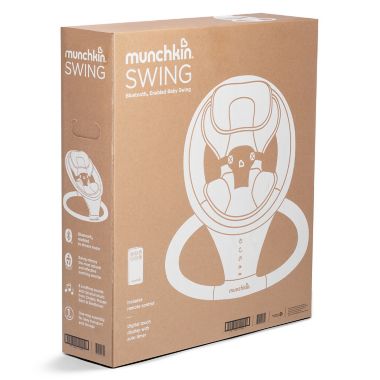 Munchkin&reg; Bluetooth-Enabled Musical Baby Swing in Grey. View a larger version of this product image.