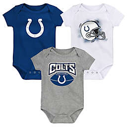NFL Indianapolis Colts 3-Pack Game On Short Sleeve Creeper Bodysuits