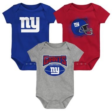 NFL New York Giants 3-Pack Game On Short Sleeve Creeper Bodysuits. View a larger version of this product image.