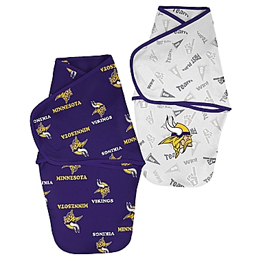 NFL Minnesota Vikings Size 0-3M 2-Pack Baby Cocoon Wrap Swaddles. View a larger version of this product image.