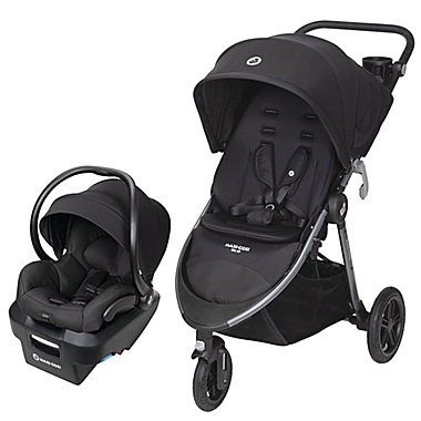 Maxi-Cosi&reg; Gia XP 3-Wheel Travel System in Midnight Black. View a larger version of this product image.