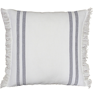 Everhome&trade; Fringe Stripe Square Throw Pillow in Microchip. View a larger version of this product image.