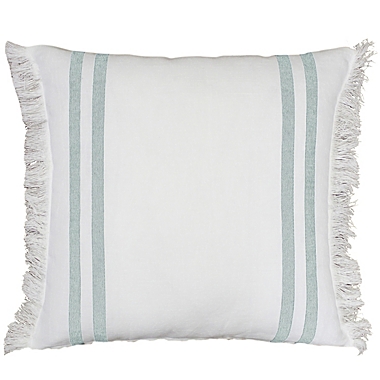 Everhome&trade; Fringe Stripe Square Throw Pillow in Sprout Green. View a larger version of this product image.