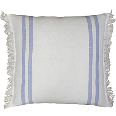Everhome&trade; Fringe Stripe Square Throw Pillow in Skyway. View a larger version of this product image.