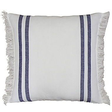 Everhome&trade; Fringe Stripe Square Throw Pillow in Blue Depths. View a larger version of this product image.