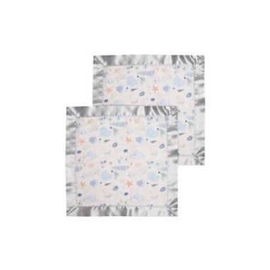 Loulou Lollipop 2-Pack Seashells Security Blankets in White/Multi. View a larger version of this product image.