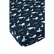 Loulou Lollipop&reg; Whales Fitted Crib Sheet in Blue