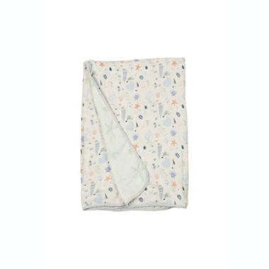 Loulou Lollipop&reg; Seashells Muslin Baby Blanket in White. View a larger version of this product image.