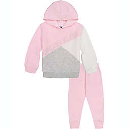 Calvin Klein® 2-Piece Logo Hooded Jogger Set in Pink