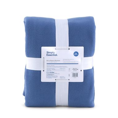 Simply Essential&trade; Microfleece Full/Queen Blanket in Country Blue. View a larger version of this product image.