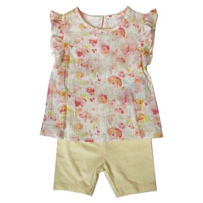 Sterling Baby 2-Piece Watercolor Bike Shirt and Short Set in Rose