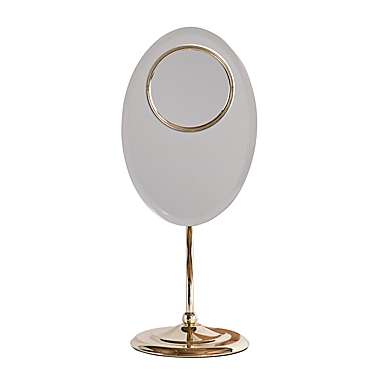 Zadro&trade; 9-Inch Tri-Optics Oval Mirror in Brass. View a larger version of this product image.