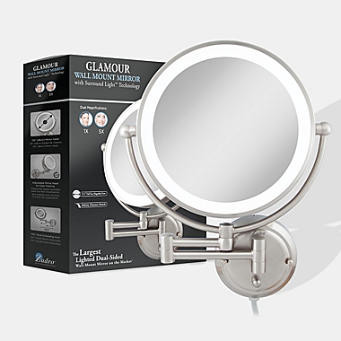 Zadro&trade; 5x/1x Dual Sided Fluorescent Lighted Wall Mirror. View a larger version of this product image.