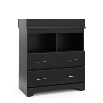 Storkcraft Brookside 2-Drawer Changing Chest in Black