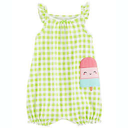 carter's® Size 18M Popsicle Gingham Sleeveless Romper in Yellow