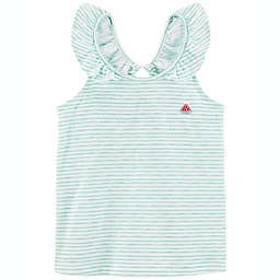 carter's® Striped Flutter Sleeve Tank in Turqoise