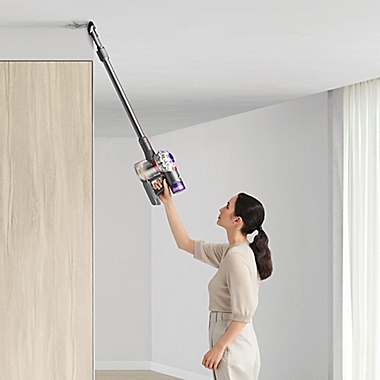 Dyson V8 Cordless Stick Vacuum in Silver/Nickel. View a larger version of this product image.